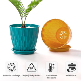 FaithLand 3D wave texture planter highlights your plant display.