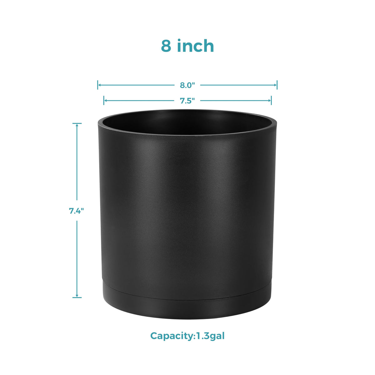 FaithLand 8-Inch Modern Cylinder Planter showing 40 drainage holes for moisture control