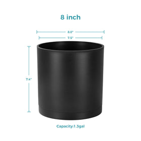 FaithLand 8-Inch Modern Cylinder Planter showing 40 drainage holes for moisture control