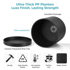 FaithLand 8-Inch Modern Cylinder Planter with thick walls for lasting durability