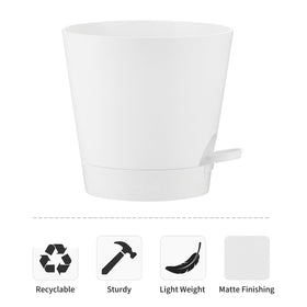 FaithLand minimalist design planter blends with modern interiors and hosts medium to large plants.