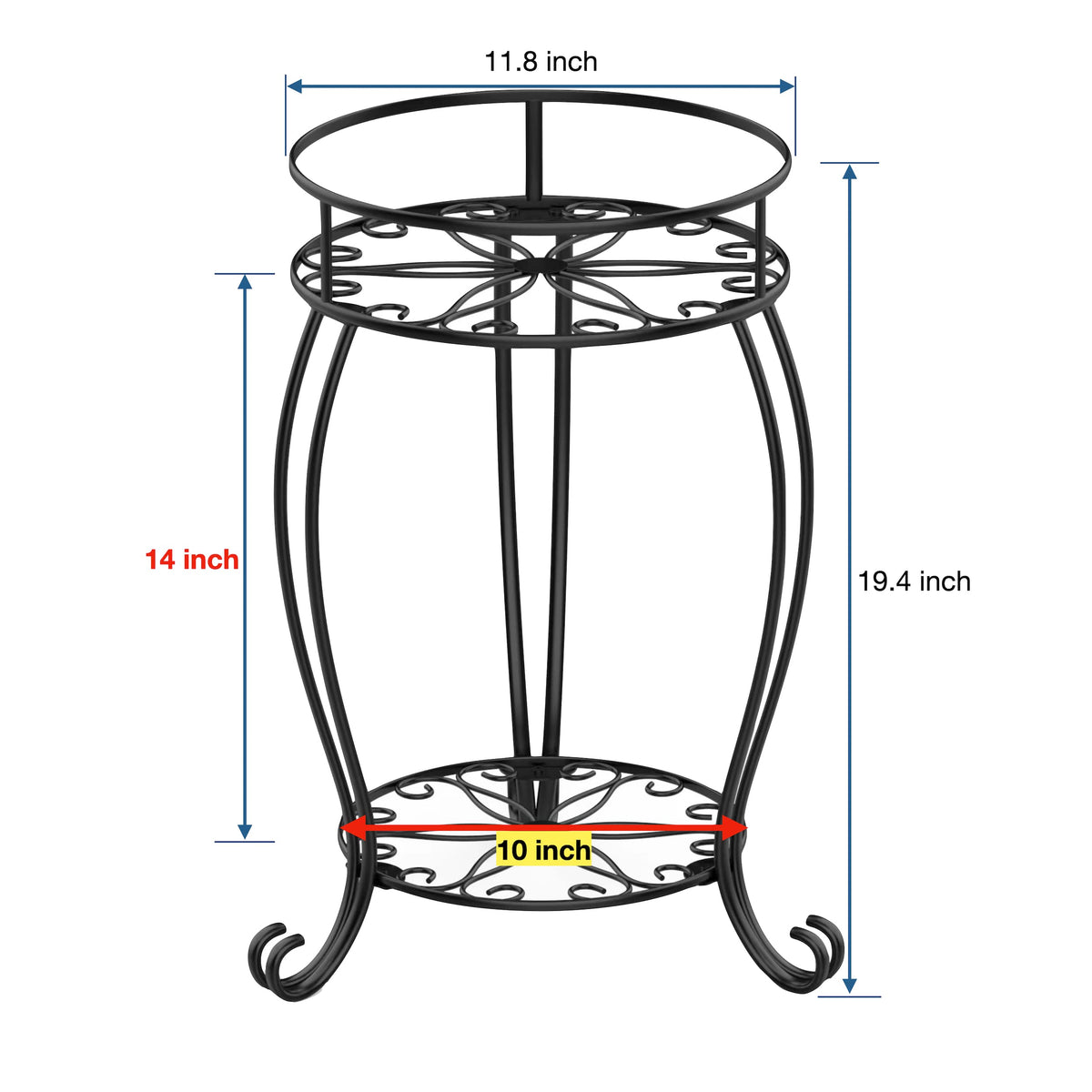 FaithLand plant stand black finish adds minimalist elegance to interiors.