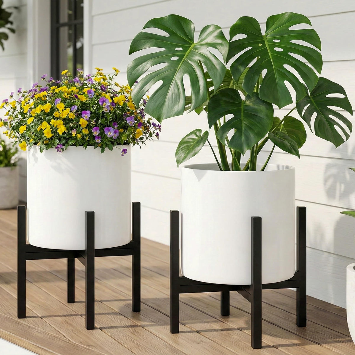 Easy assembly of FaithLand plant stand with simple crossbar setup.