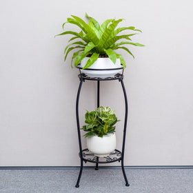 FaithLand plant stand features a rustproof coating for long-lasting indoor or outdoor use.