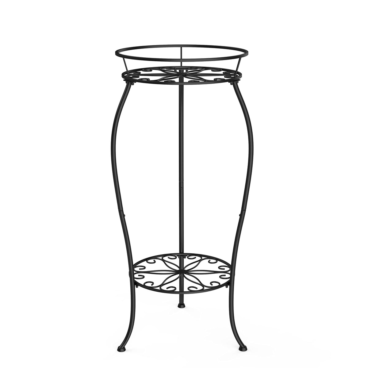 FaithLand plant stand with a top round frame elevates houseplants for easy viewing.