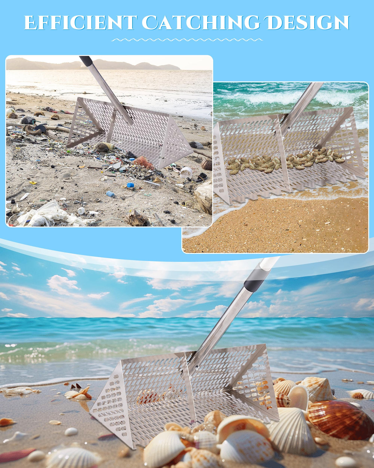 FAITIO Portable rake design supports easy transport and storage.