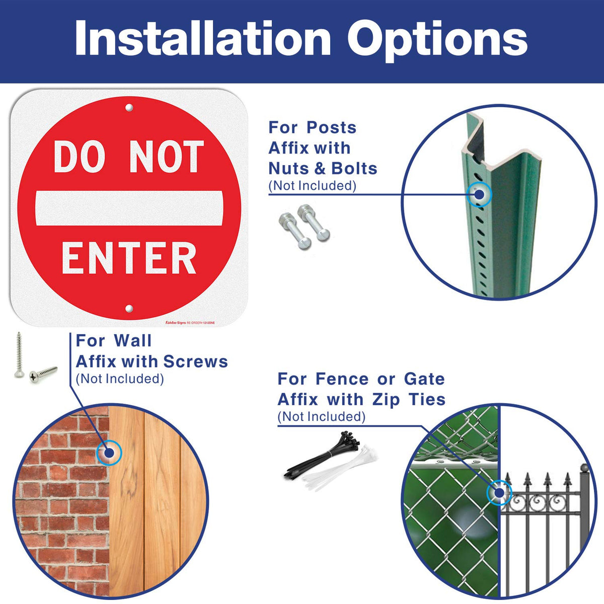 Faittoo aluminum sign is rust-free and weather resistant for outdoor use.
