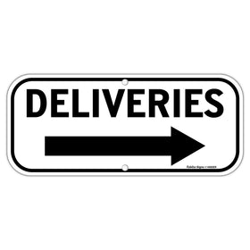 Faittoo Deliveries Sign Arrow Right on white panel enhances visibility for deliveries.
