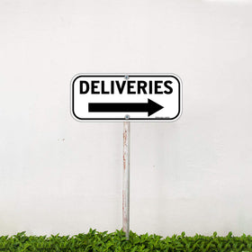 Faittoo Deliveries Sign Black on White offers sharp contrast and clarity.