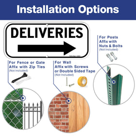 Faittoo Deliveries Sign Rust-Free Aluminum withstands outdoor weather.