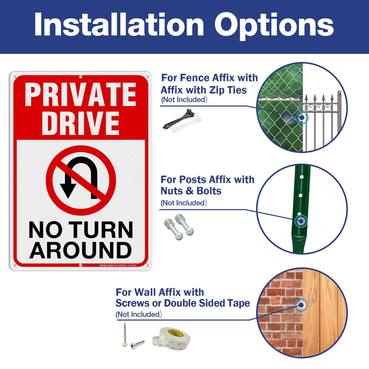 Faittoo driveway sign reflective surface for day and night use
