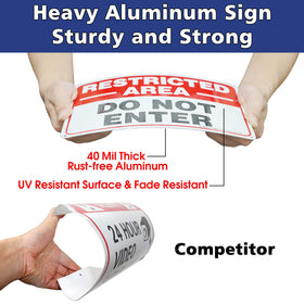 Faittoo sign features four pre-drilled holes for easy wall or post mounting.
