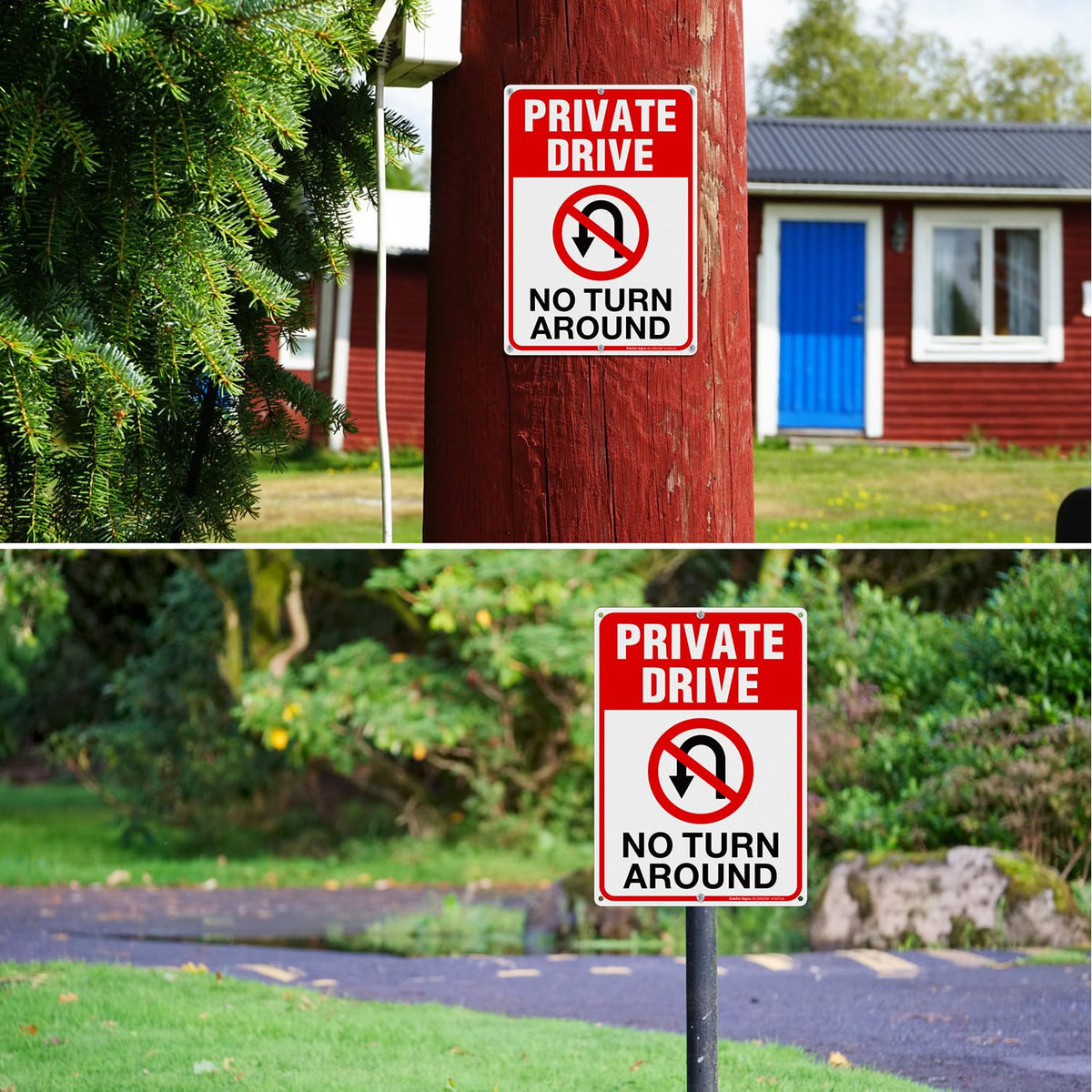 Faittoo easy mounting drive sign with multiple mounting options