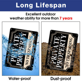 Faittoo fade-resistant property sign remains legible in all weather.