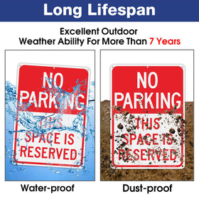 Faittoo No Parking sign durable aluminum withstands weather and wear.