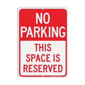 Faittoo No Parking sign front view with high visibility for driveways.