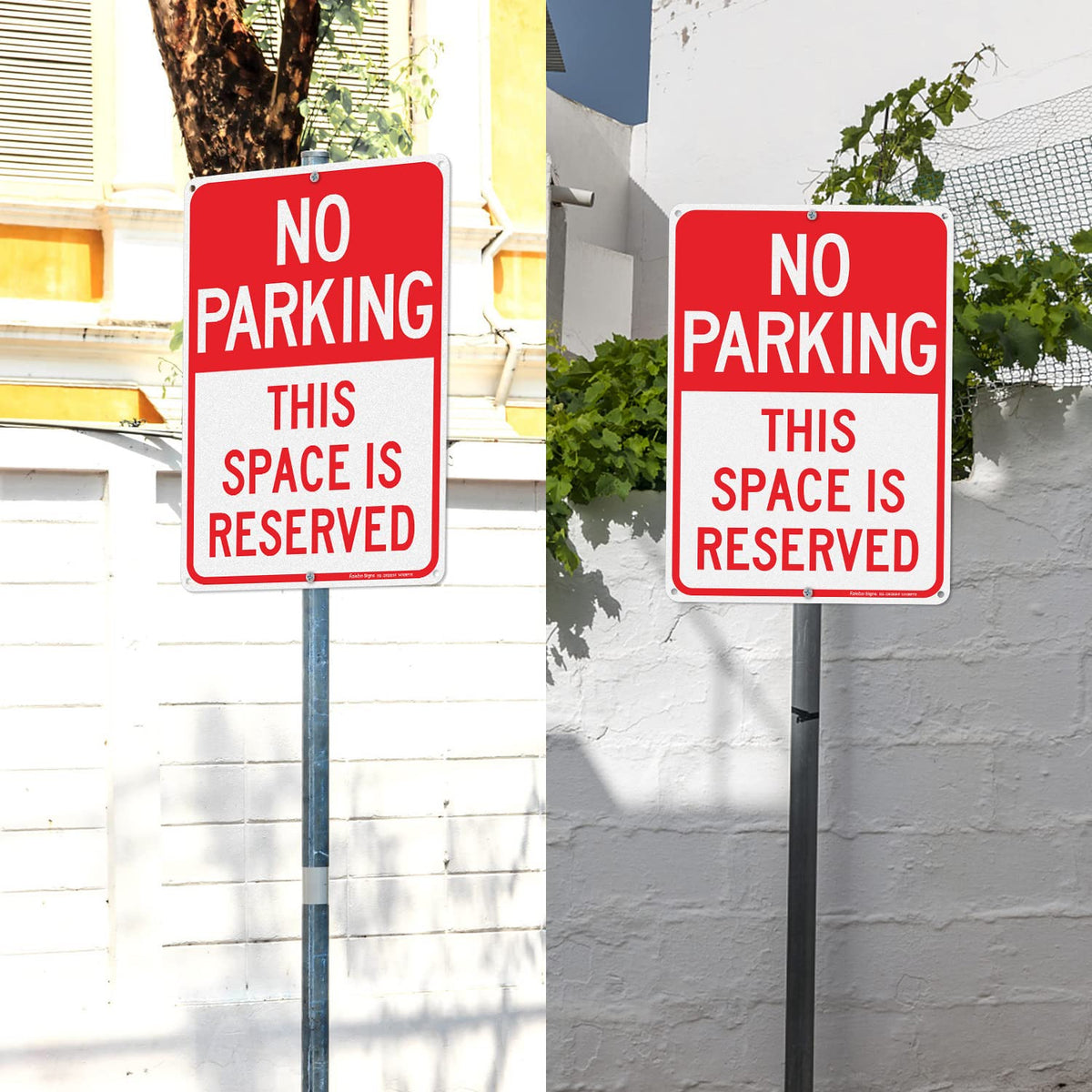 Faittoo No Parking sign installed on a fence for clear guidance.