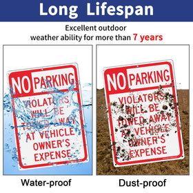 Faittoo No Parking Sign durable and UV-protected for long outdoor life.