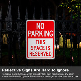 Faittoo No Parking sign weatherproof design for indoor and outdoor use.