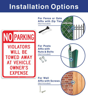 Faittoo No Parking Sign weatherproof design endures outdoor conditions.