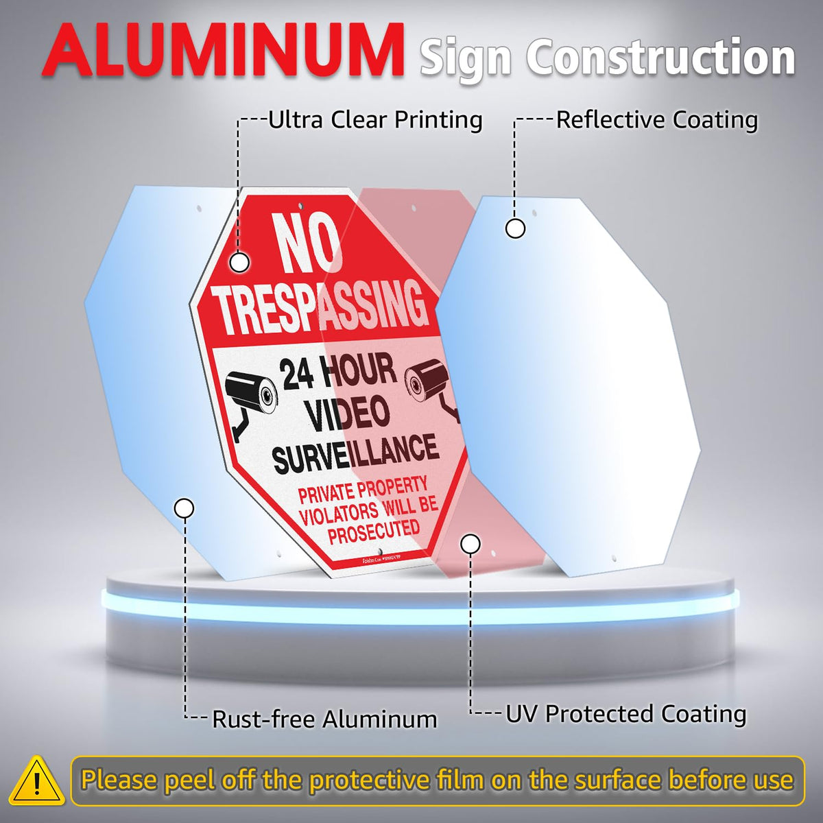Kit includes screws and wrench for quick installation of Faittoo private property signs