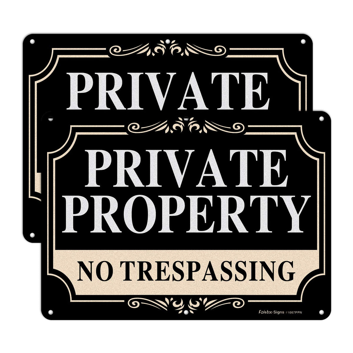 Faittoo no trespassing sign 10x7 inch, highly visible to deter trespassers.