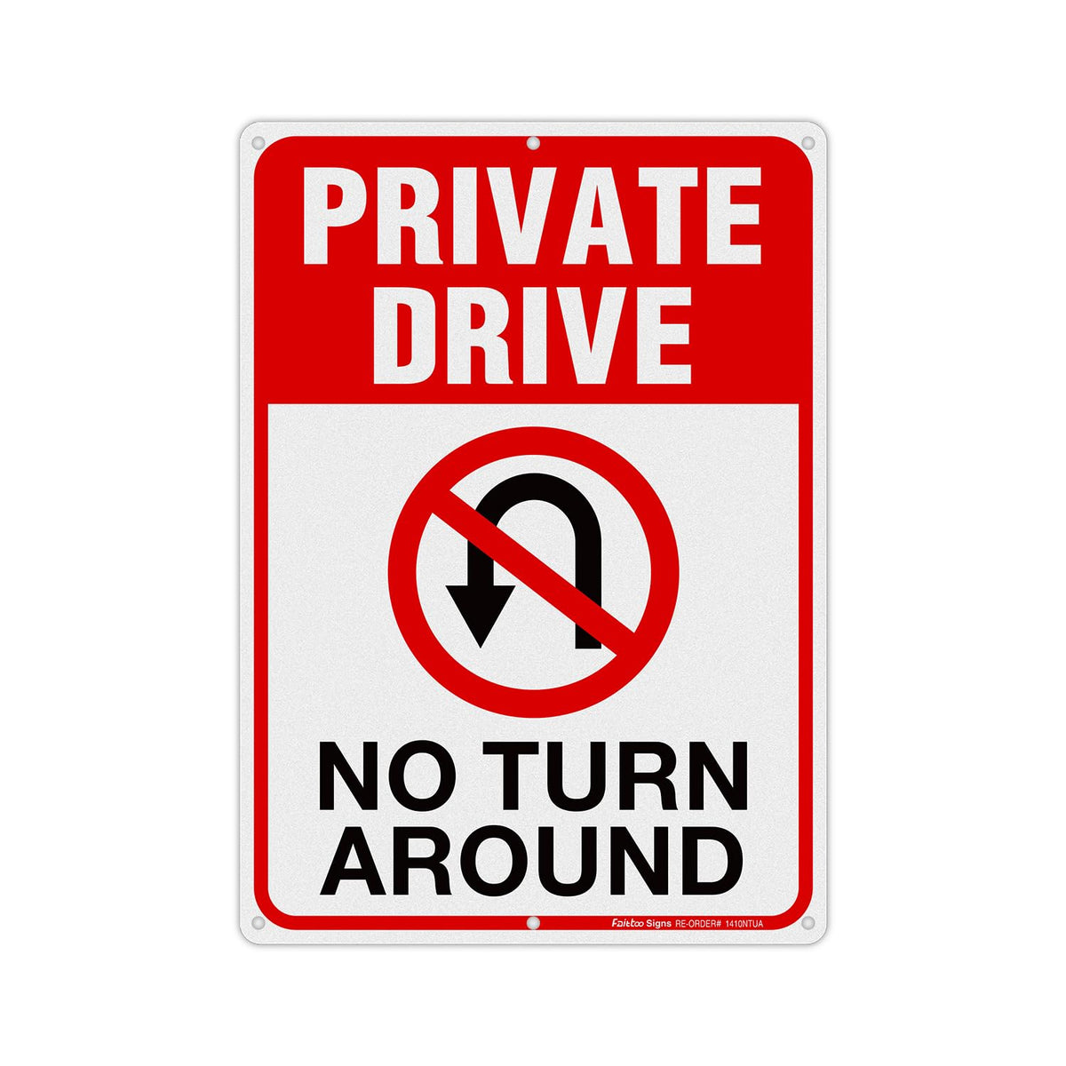 Faittoo private drive sign 14x10 with reflective surface for night visibility