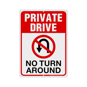 Faittoo private drive sign 14x10 with reflective surface for night visibility