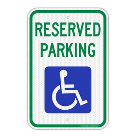 Faittoo reserved parking sign with blue-green contrast for clear day visibility