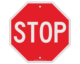 Faittoo Stop Sign 12x12 octagon front view boosts roadside visibility for drivers