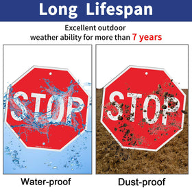 Faittoo Stop Sign UV-protected ink resists fading in sun exposure
