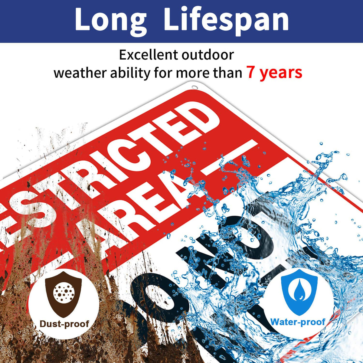 Faittoo UV-protected metal sign endures sun and rain with fade resistance.