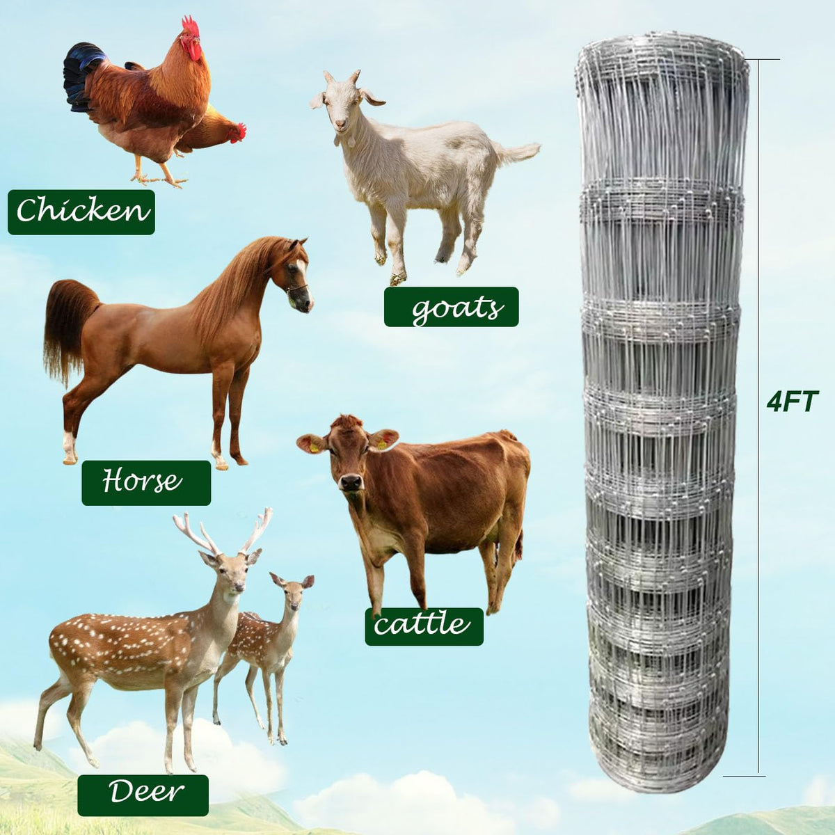 Falanava goat and deer containment shown in a pasture.