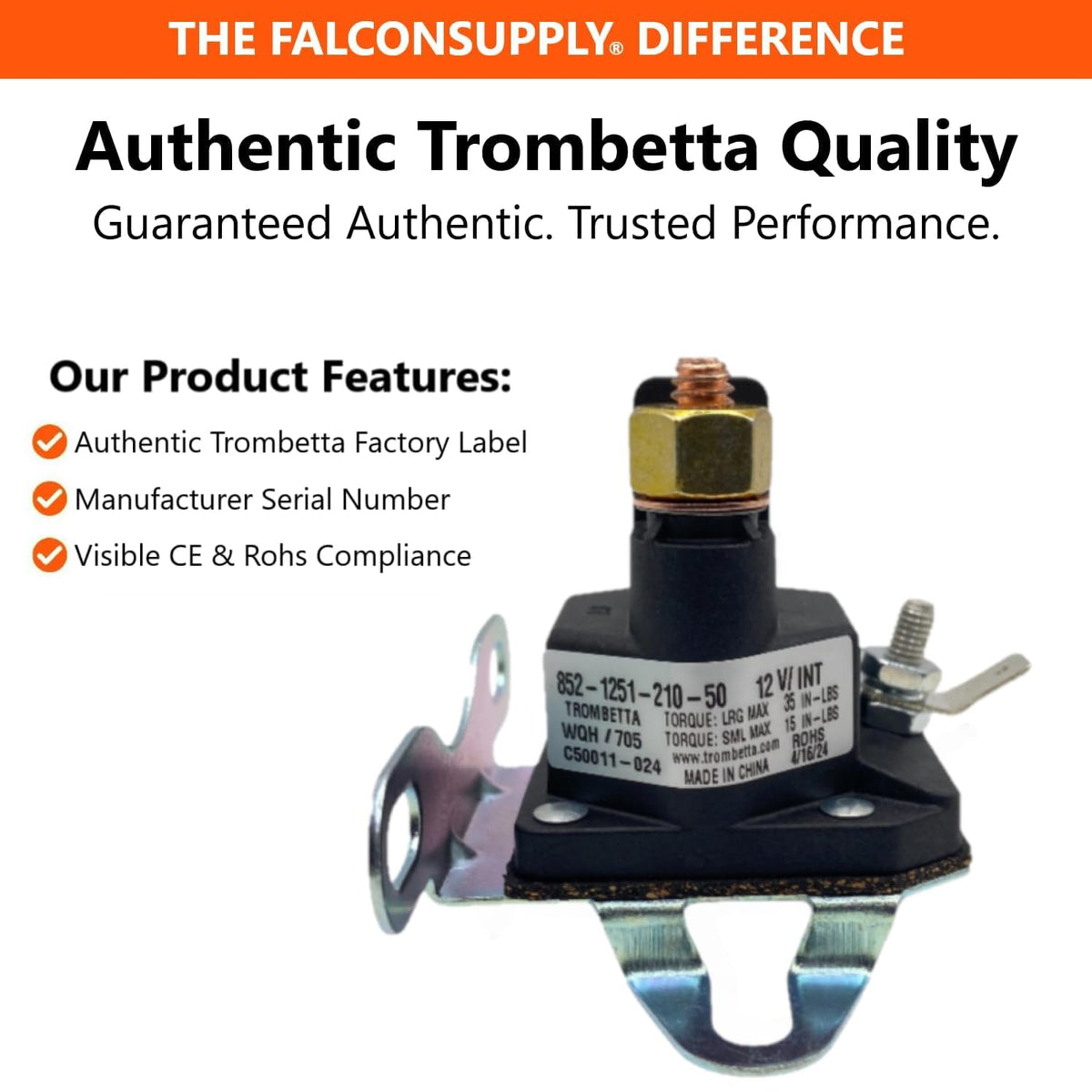 FalconSupply solenoid terminal assembly highlights robust high-current connections