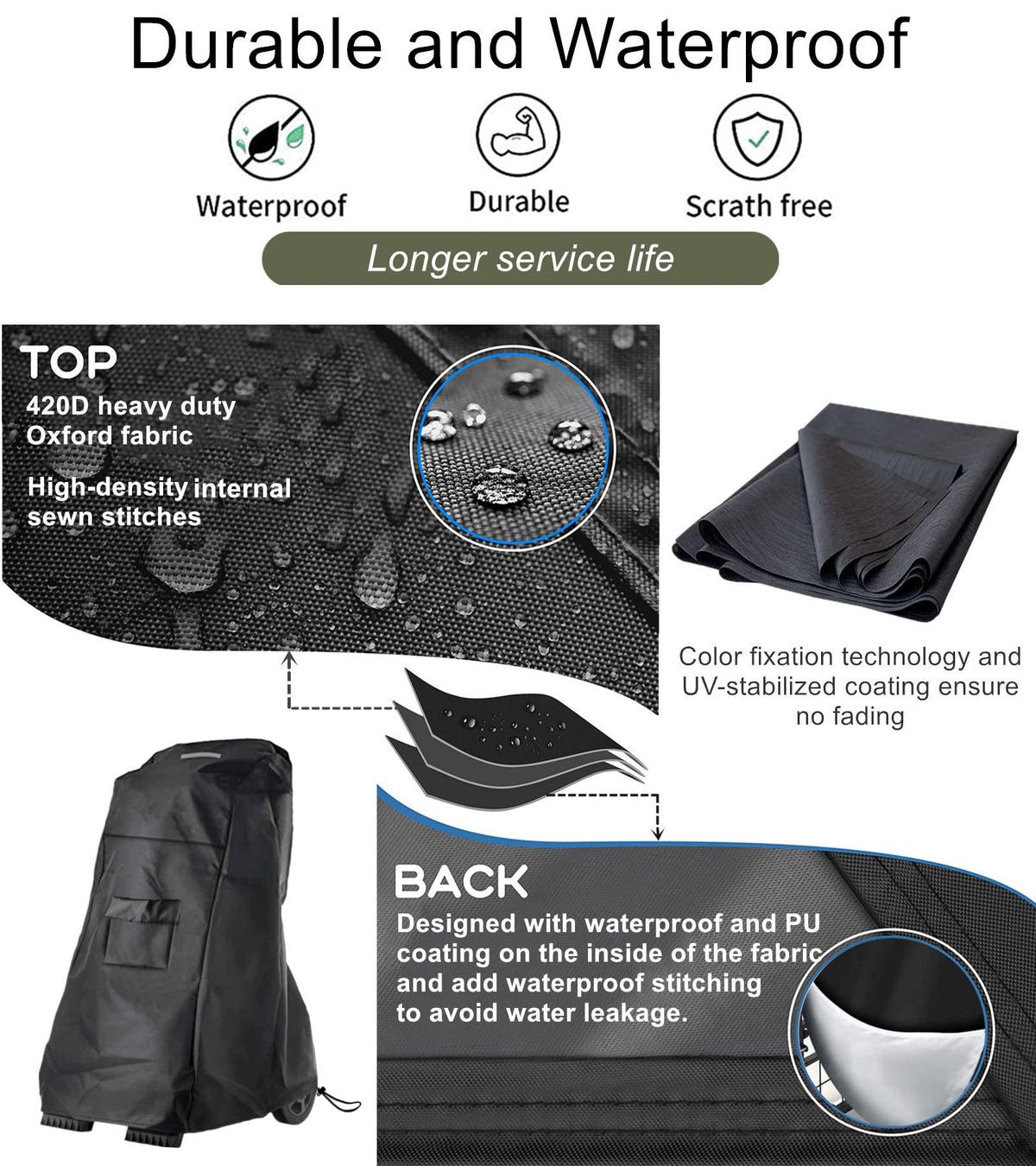 Falezern Pool Cleaner Caddy Cover waterproof fabric shields against moisture