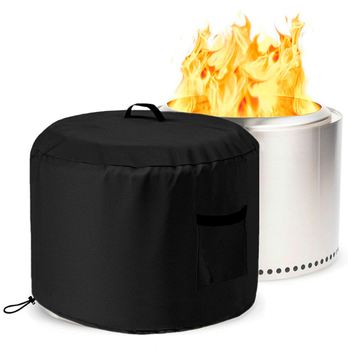 Falezern round fire pit cover shields your fire pit from dust and rain.