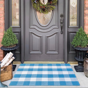 Fallovea indoor bedroom use: cozy plaid accent rug