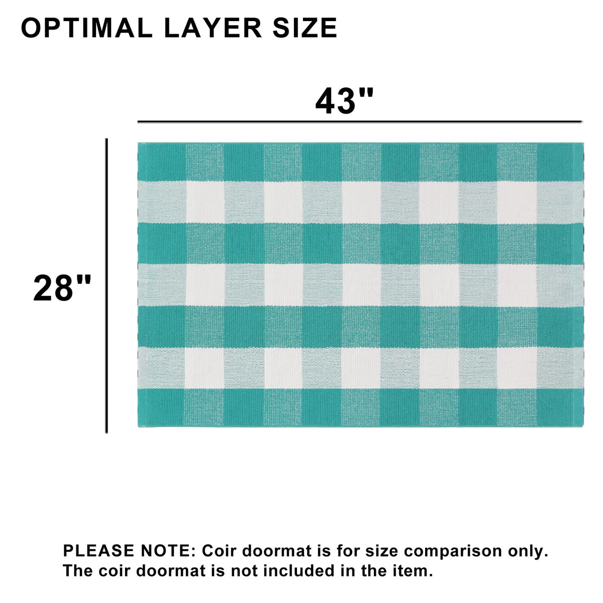 Fallovea door mat, green plaid, easy-care fabric ideal for high-traffic thresholds