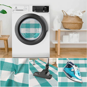 Fallovea gift-worthy plaid rug; practical decor for housewarmings and occasions