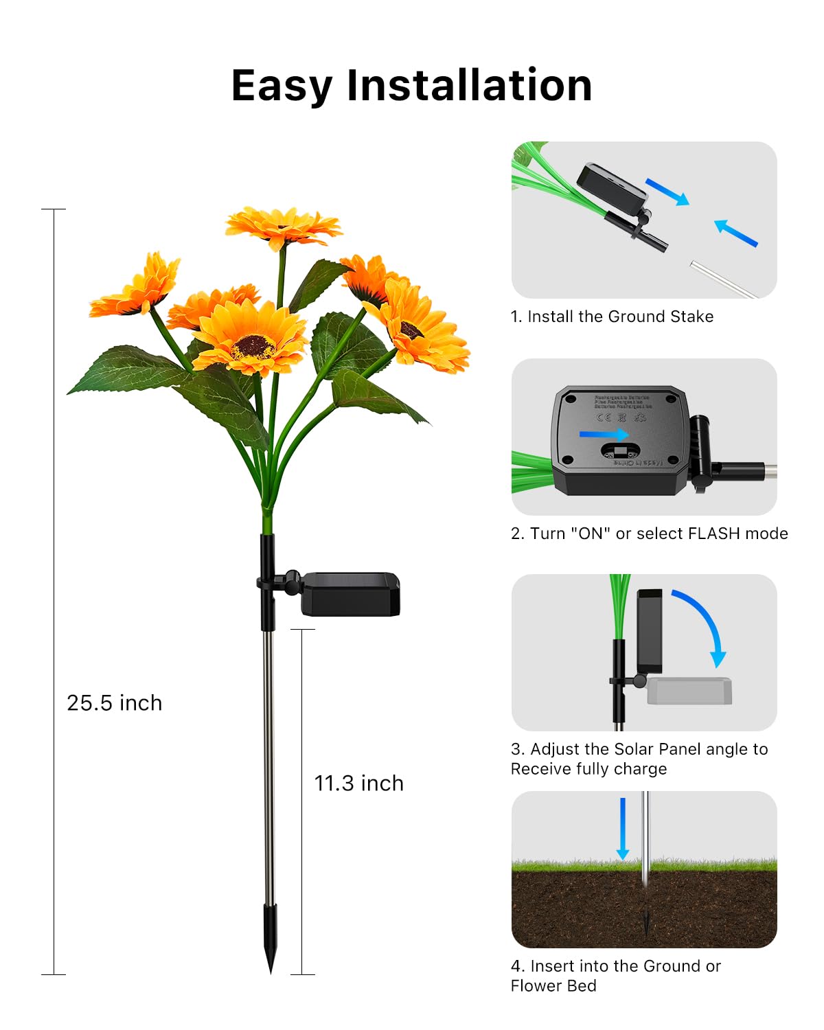 Auto dusk-to-dawn operation saves energy and effort.