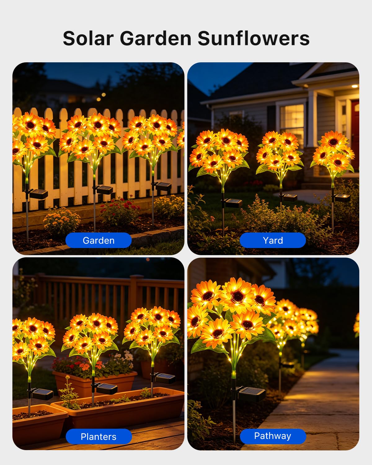 Waterproof construction withstands weather while decorating planters.
