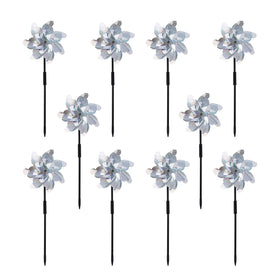 FameFame 10 Pack pinwheels glitter in sunlight to brighten garden spaces