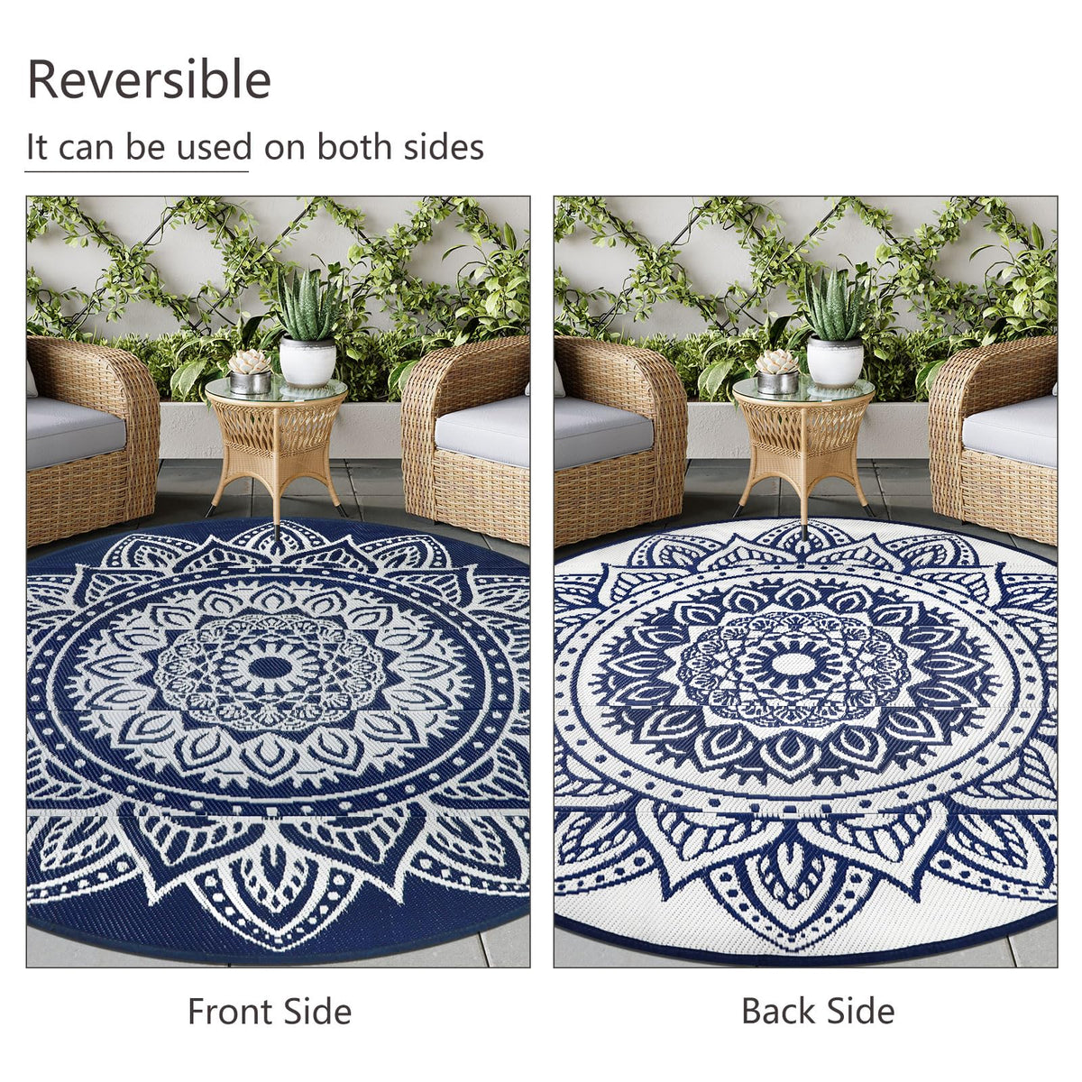 famibay outdoor rug; lightweight and portable with included carry bag.
