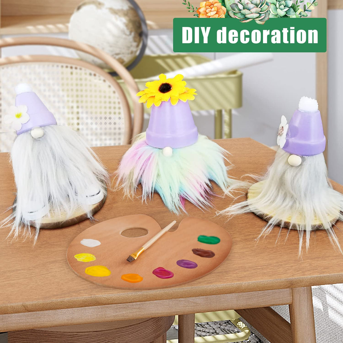 Family mini planters for kids crafts, easy to paint and decorate.