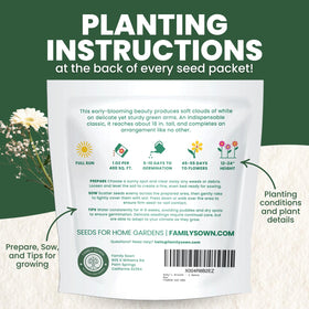 Family Sown 1oz freshness pouch preserves seed viability and easy storage