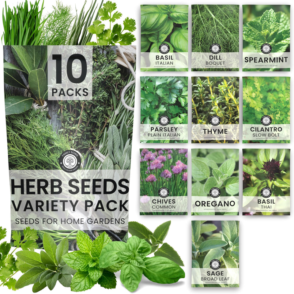 Family Sown herb seeds packaging for easy home gardening and fresh herbs.