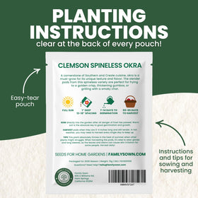 Family Sown Freshness-sealed 15g pouch preserves seed quality for reliable germination.