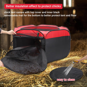FAMIROSA Brooder Box inner mat and top cover simplify cleaning.