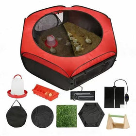 FAMIROSA Brooder Box top cover with easy-access zipper for quick chick checks.