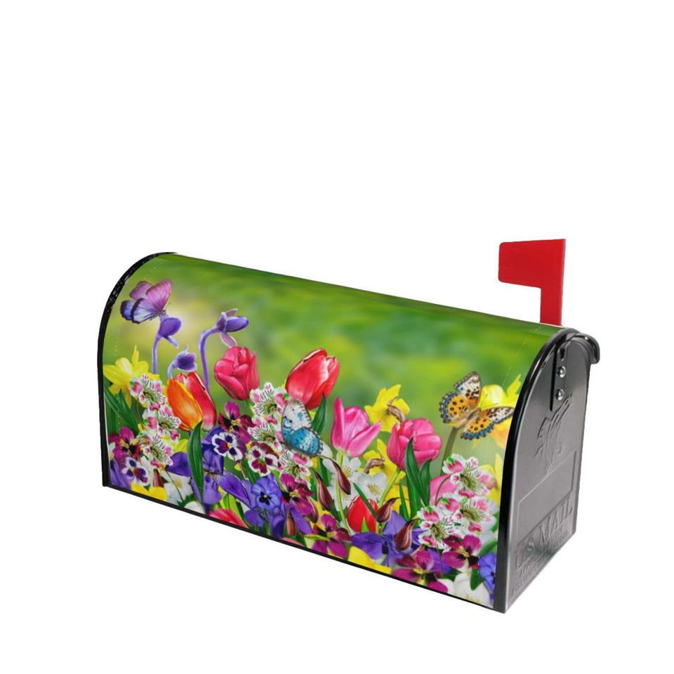 famliihw butterfly flower mailbox cover enhances curb appeal with durable outdoor design.